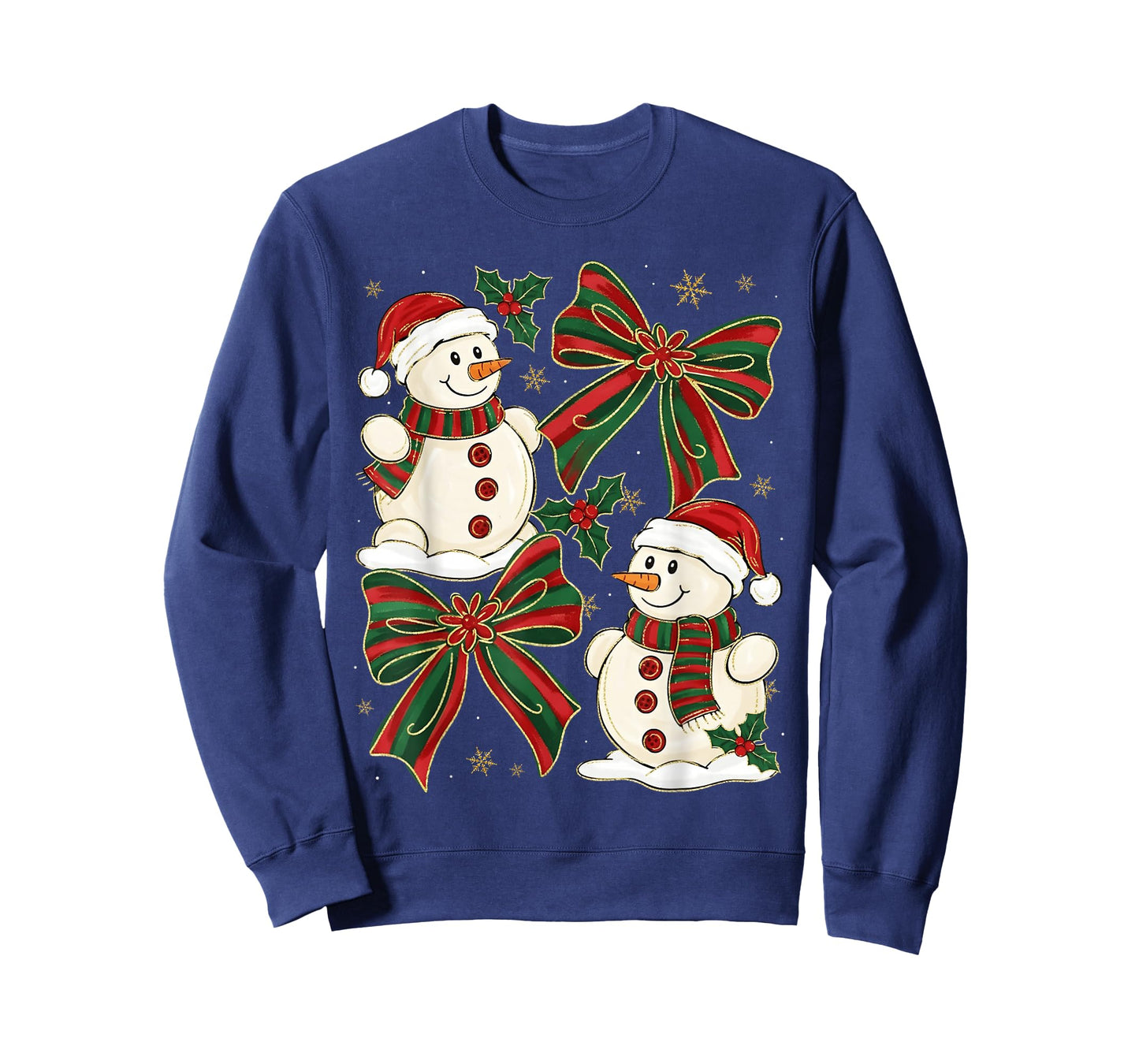 Christmas Snowman Coquette Bow Snowflake Girl Women Kid T-Shirt