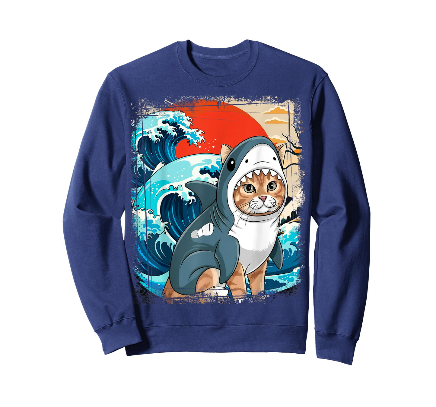 Japanese Art and Japan Shark Cat T-Shirt