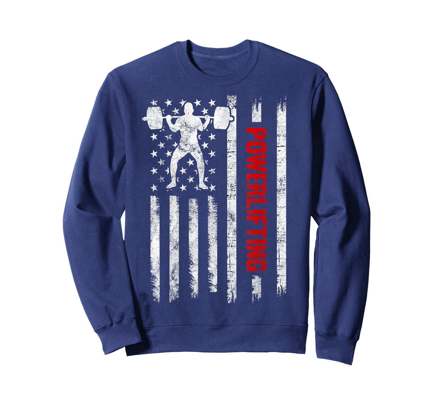 Strongman Gym Workout Powerlifting American Flag T-Shirt