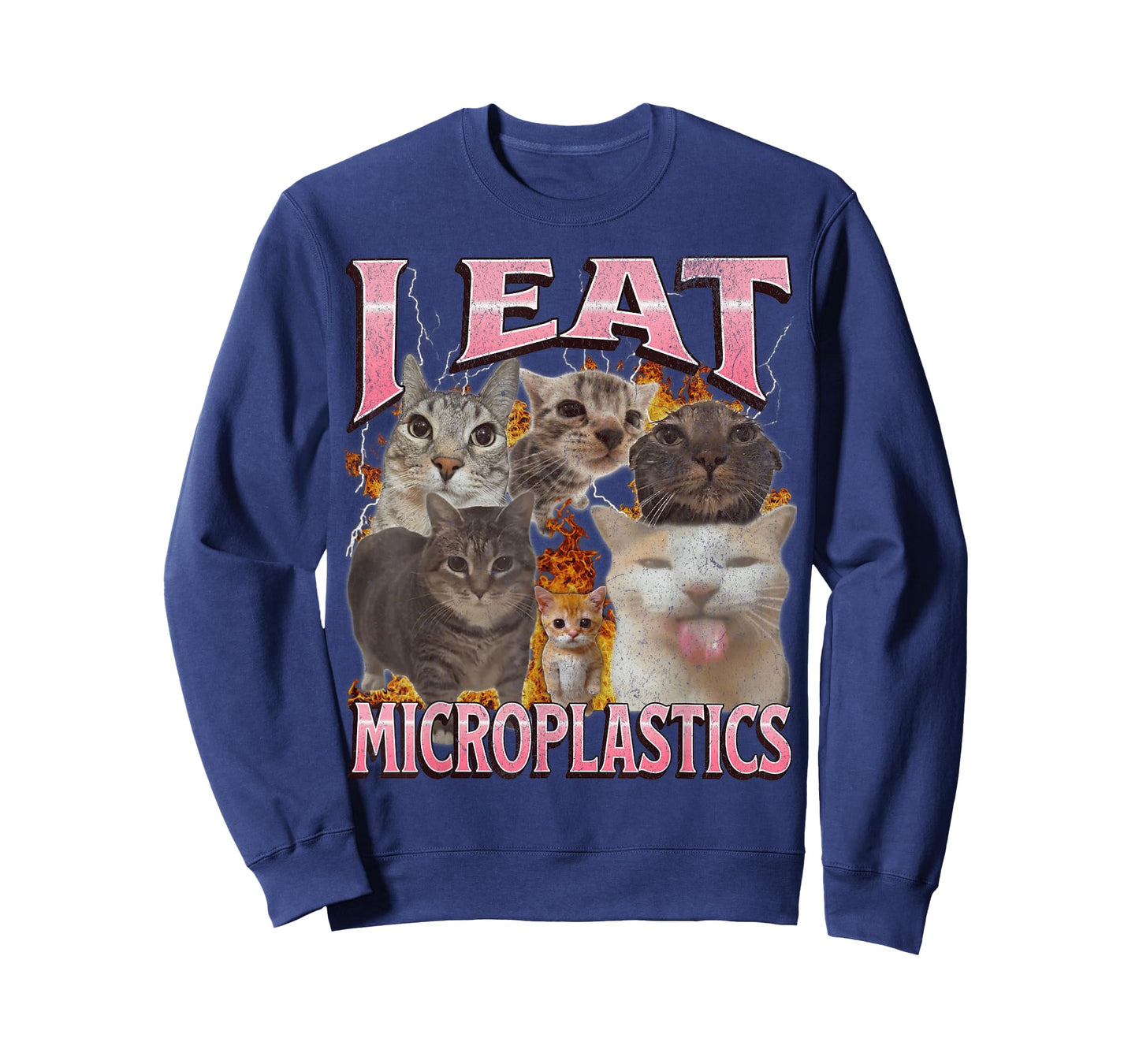 I Eat Microplastics Funny Cat Meme Bootleg Graphic T-Shirt for Men Women