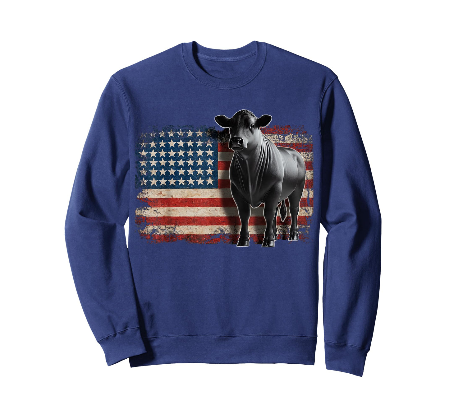 Angus Rancher USA American Flag Cow T-Shirt
