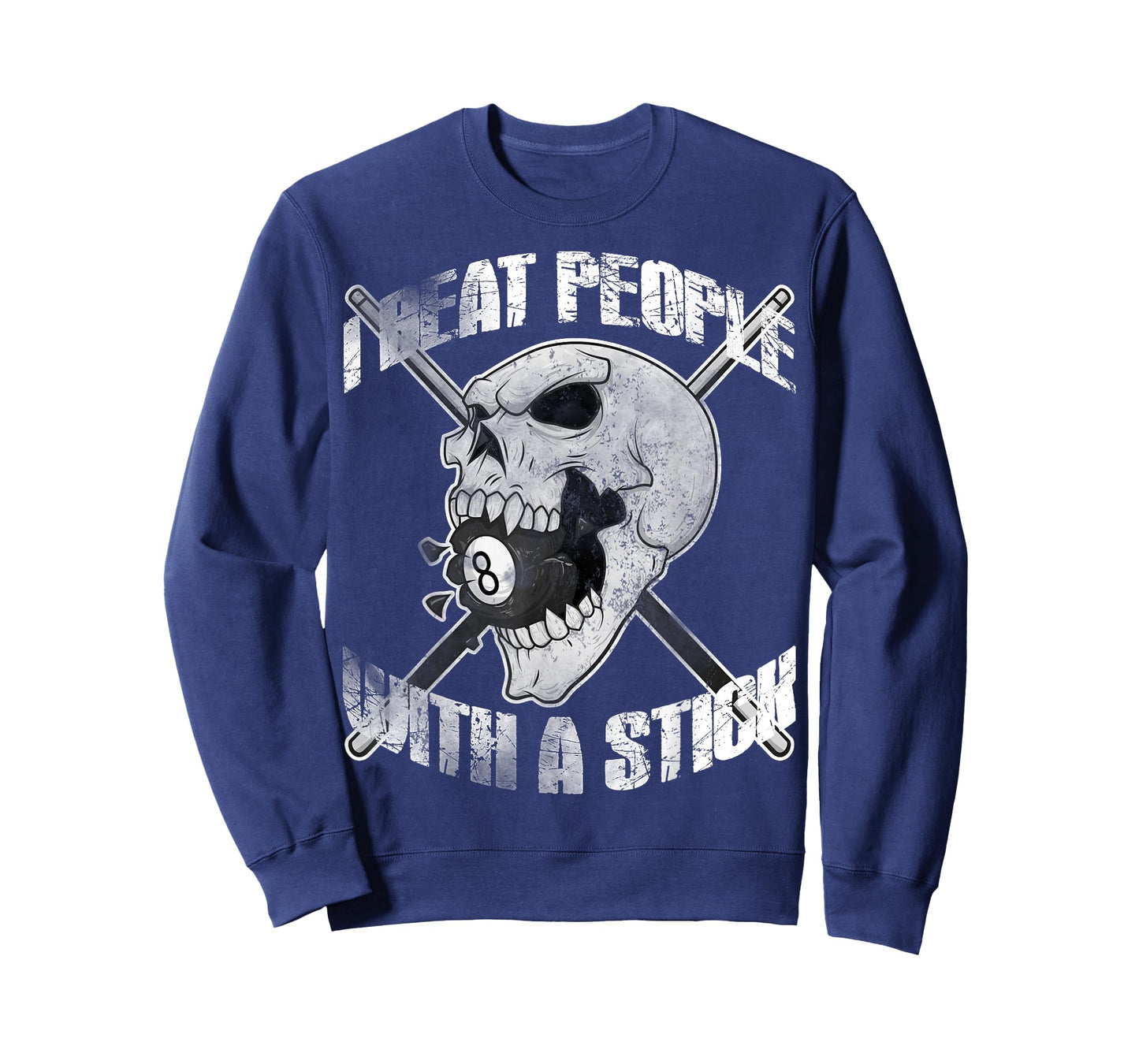 Billiards I Beat People with a Stick Skull Eightball T Shirt T-Shirt