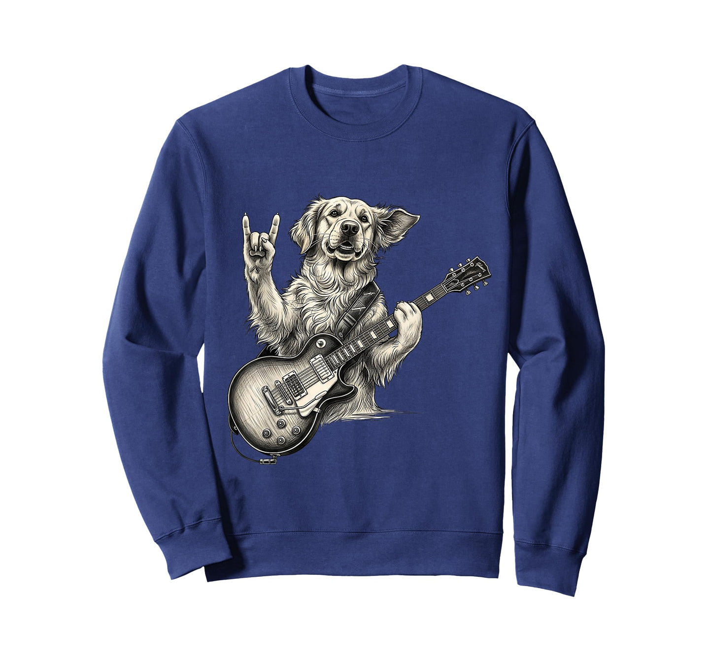 Golden Retriever Playing Guitar Rock Music Dog Mom Dad T-Shirt