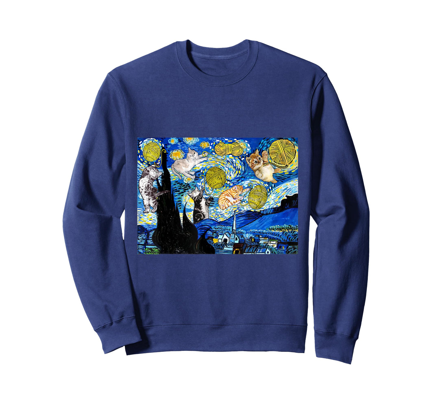 Cat Graphic, Starry Night Cat, Van Gogh Cat, Cat Lover T-Shirt
