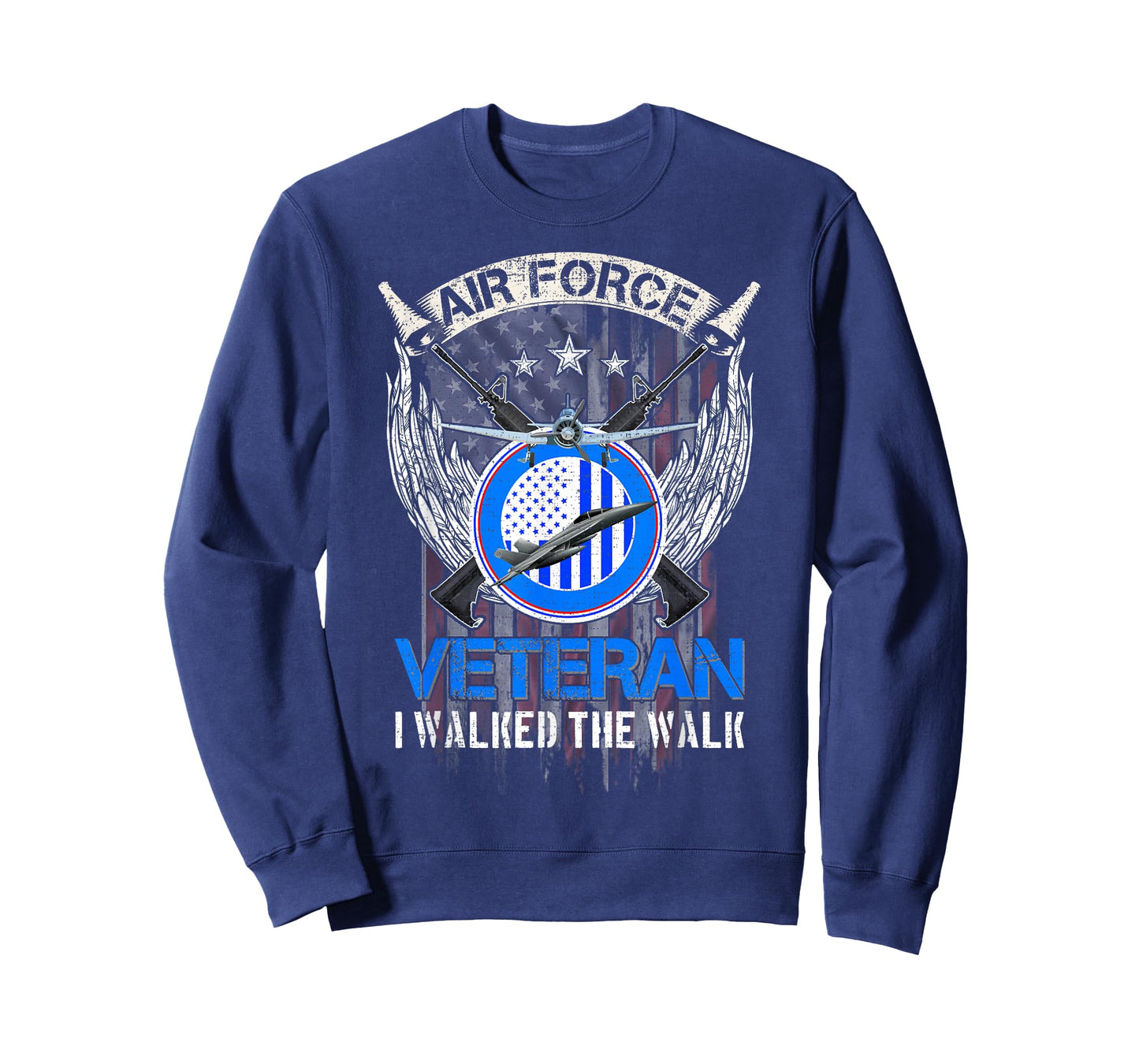 Vintage American Flag US Air Force Veteran I Walked The Walk T-Shirt