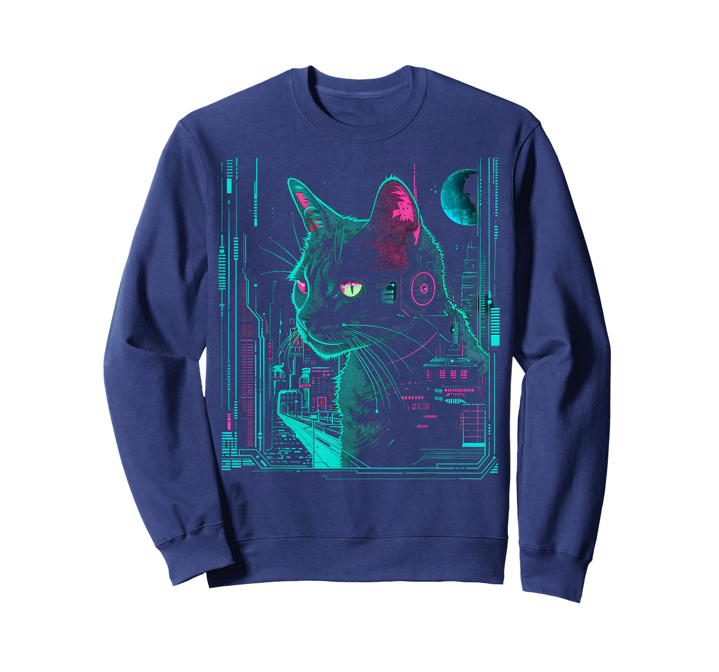 Cyberpunk Cat with cybernetic enhancements T-Shirt