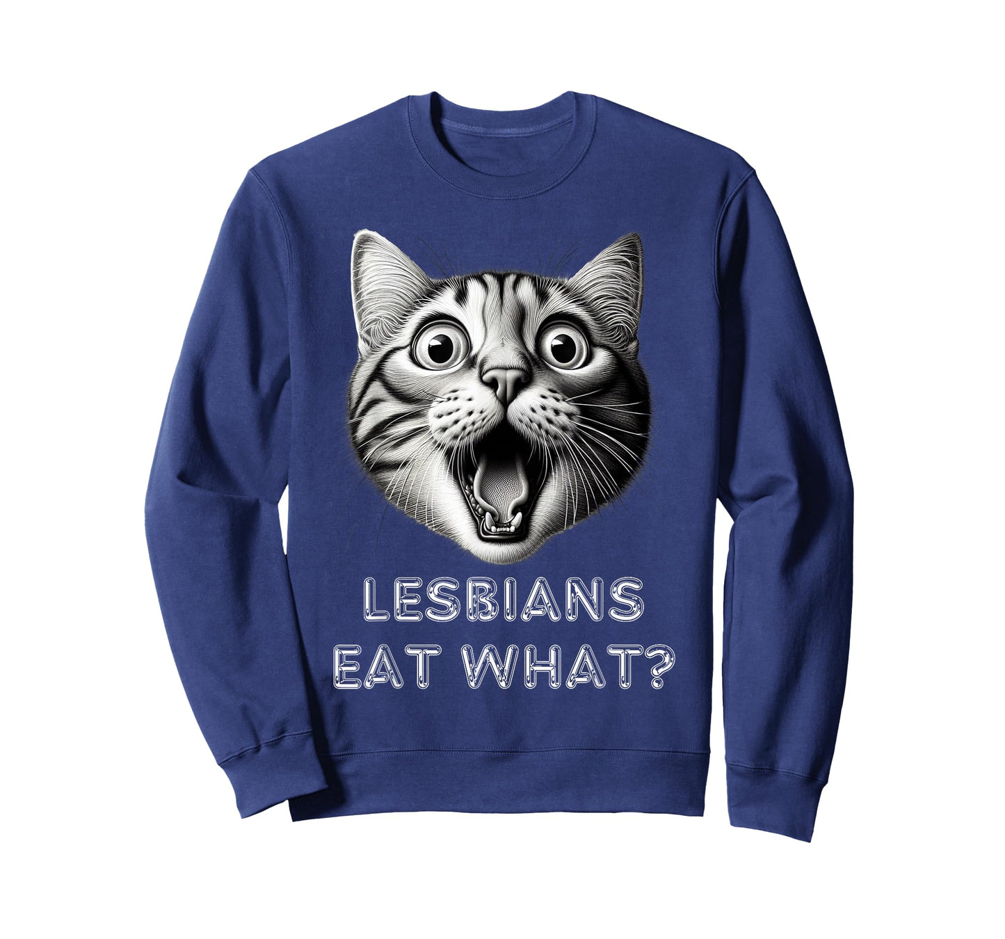 Shocked Cat Lesbians Eat What? Funny LGBTQ Design Gay Rude T-Shirt