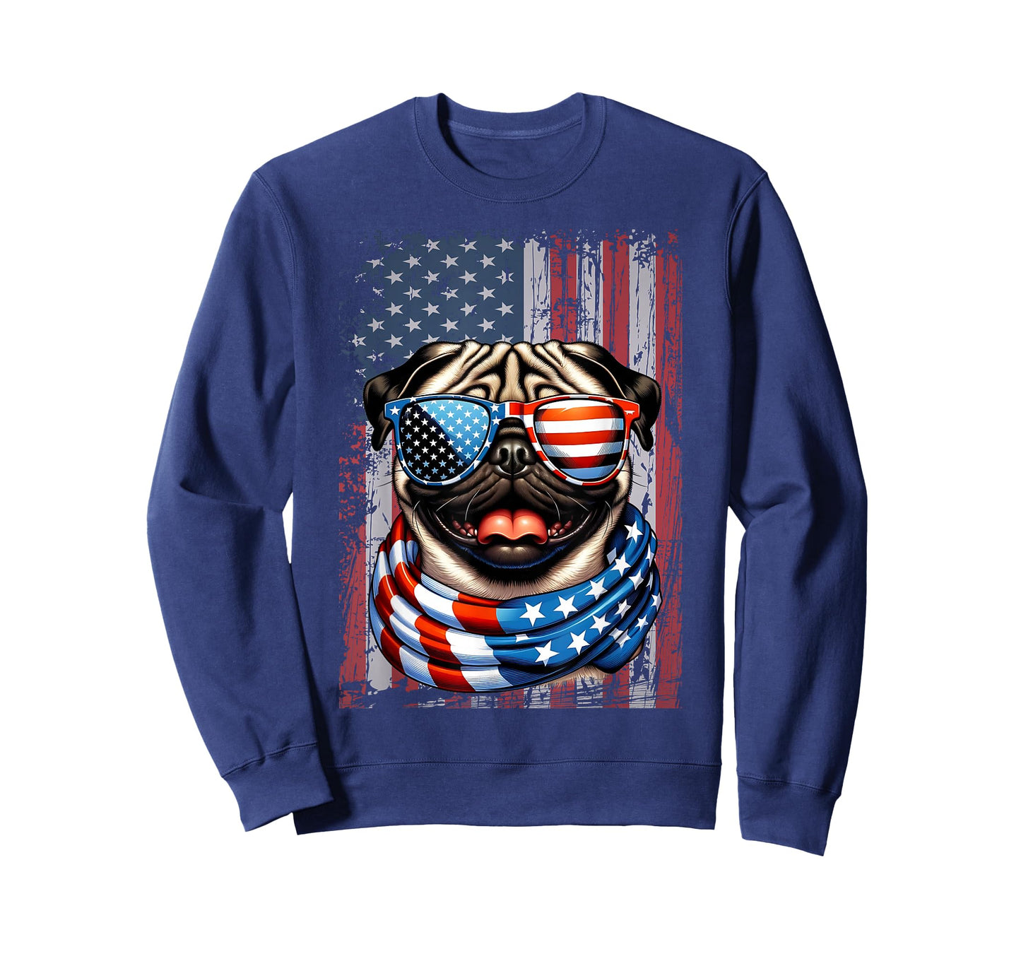 Pug Dog Lover US Flag 4th of July Patriotic T-Shirt