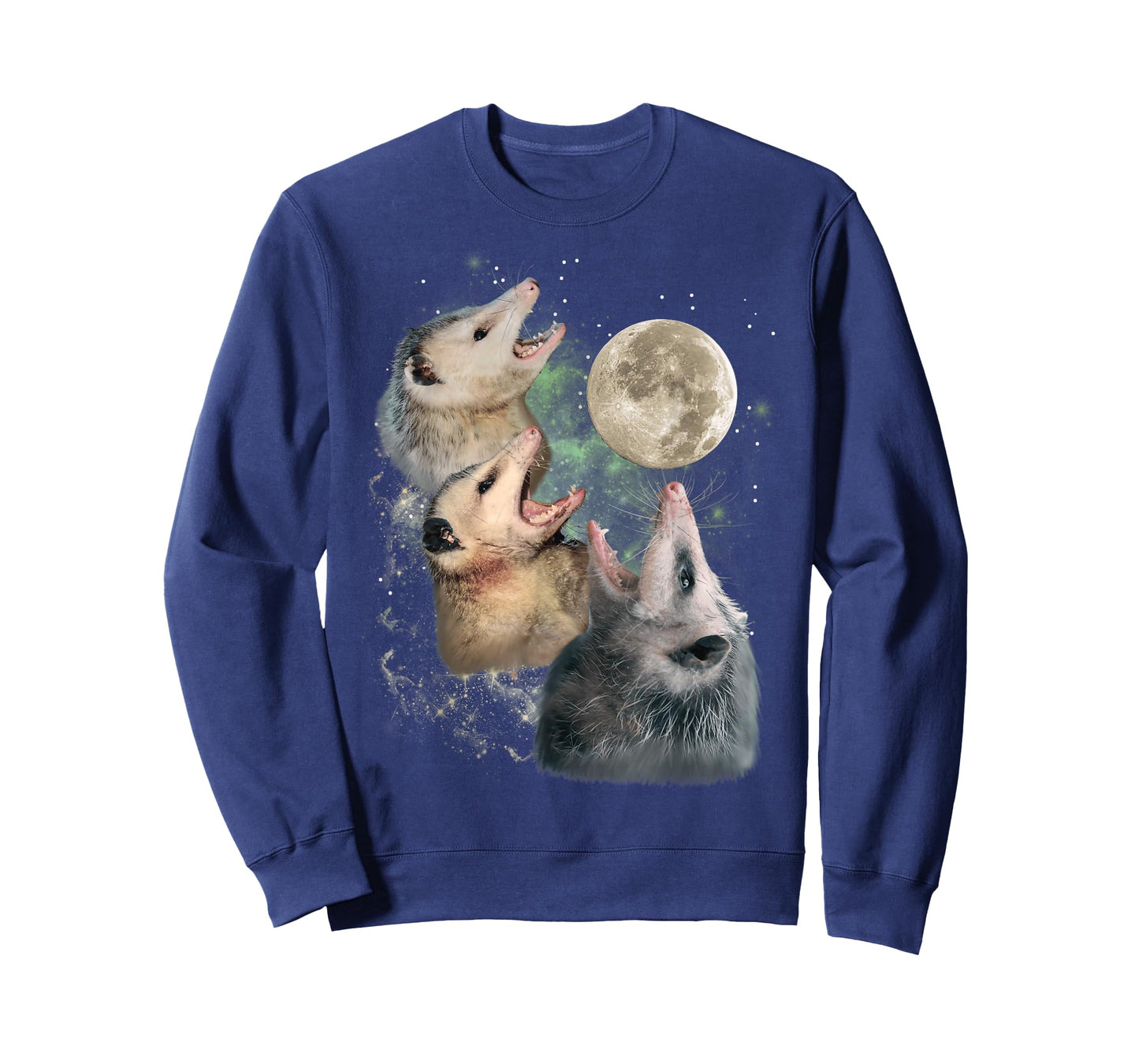 Three Opossums Moon 3 Possum Howling Funny Cursed Cult Meme Men Women T-Shirt