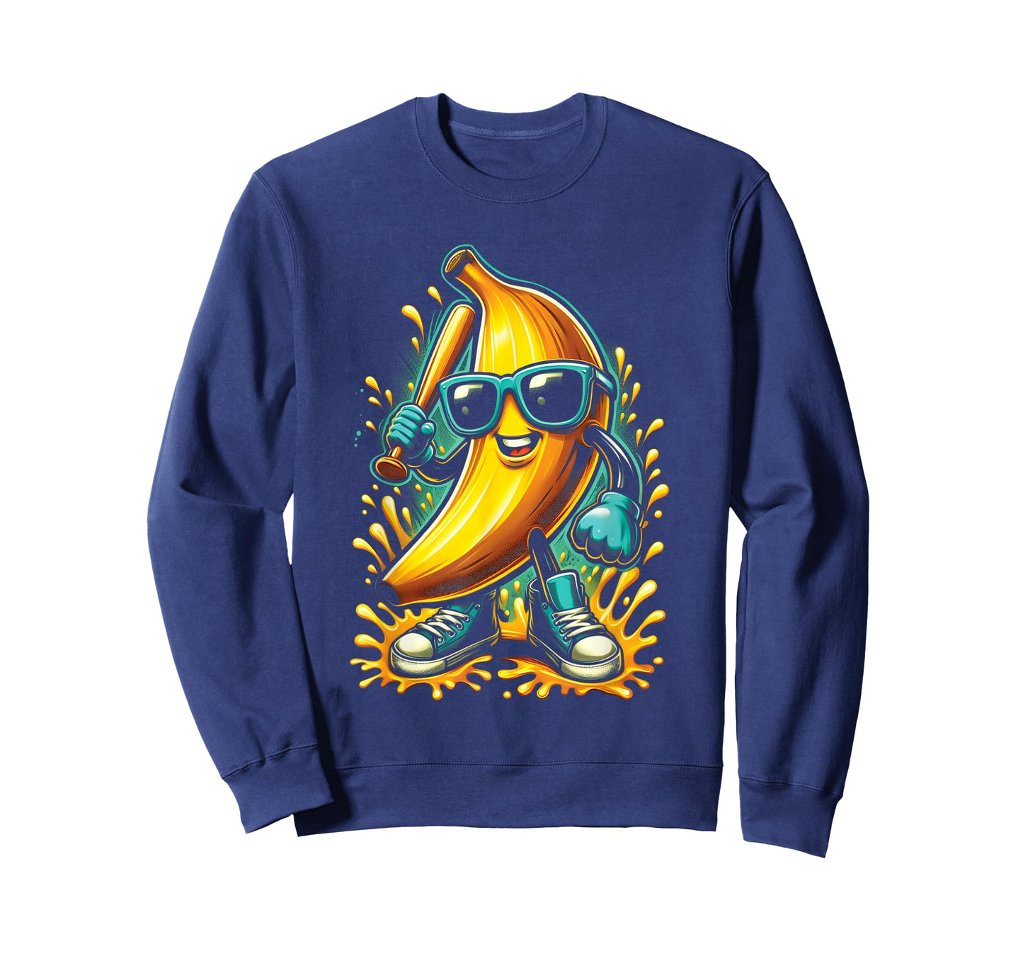 Banana Playing Baseball Meme Fruit Lover Baseball Player T-Shirt