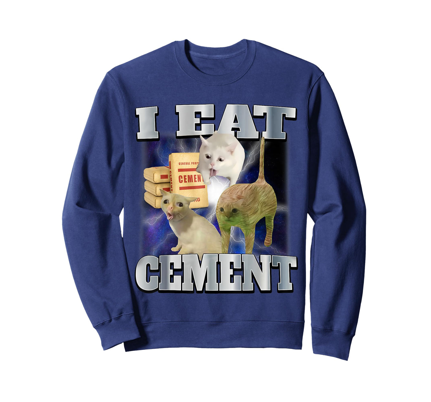 I Eat Cement Funny Cat Meme Cringe Unhinged Meme Cat Lover T-Shirt