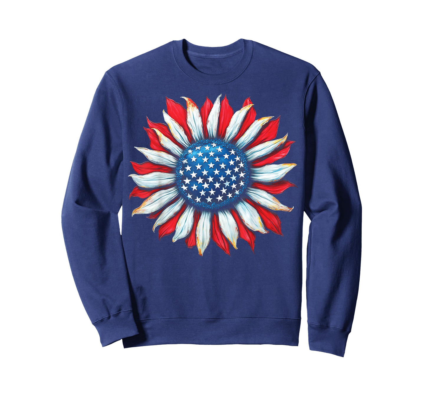 Sunflower American Flag 4th of July Women Men Merica USA T-Shirt