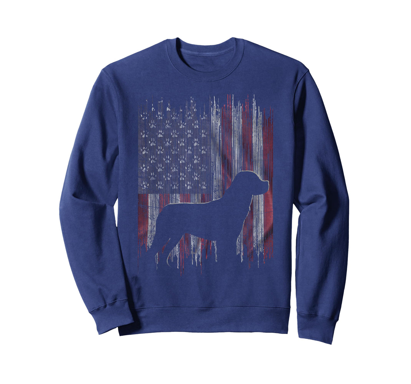 Vintage USA American Flag Love Rottweiler Dog Silhouette T-Shirt
