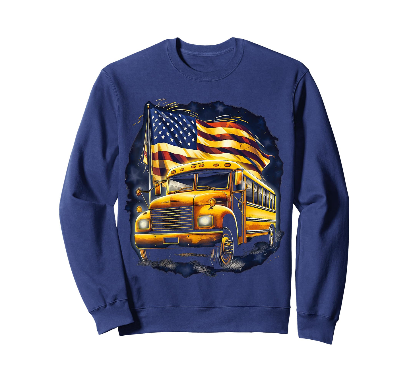 School Bus Driver USA American Flag Funny Bus Driver T-Shirt