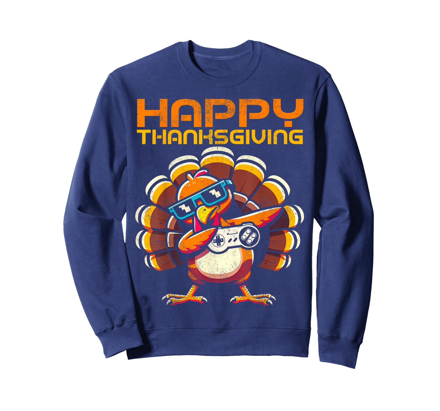 Happy Thanksgiving Dabbing Gamer Turkey Kids Boys Girls Men T-Shirt