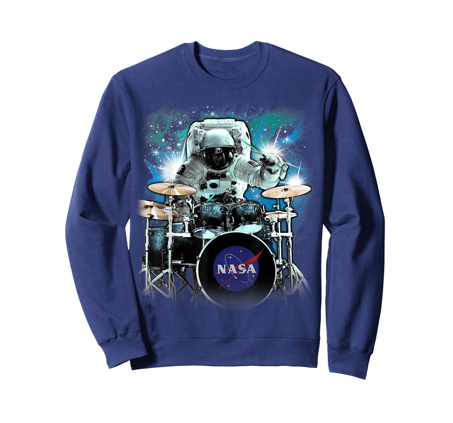 NASA Space Drum Playing Astronaut T-Shirt
