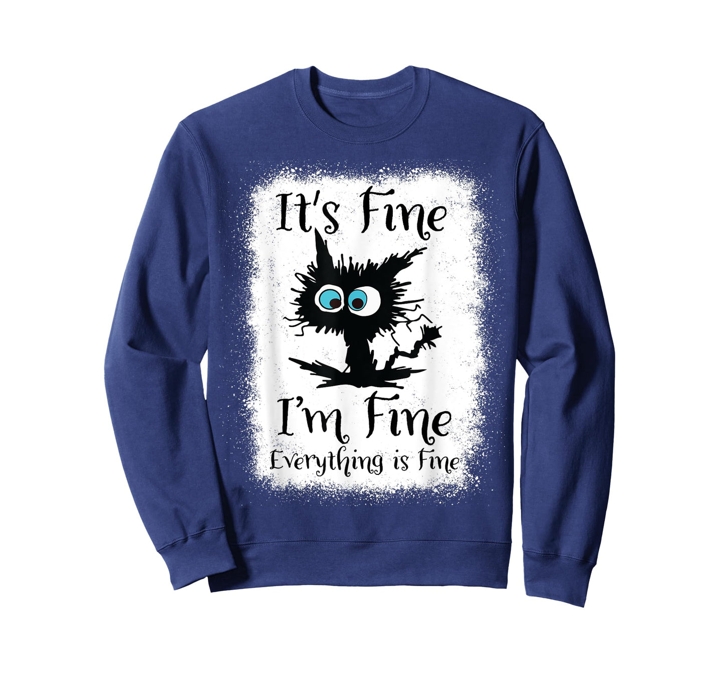 It's Fine I'm Fine Everything Is Fine Funny Black Cat Nurse T-Shirt