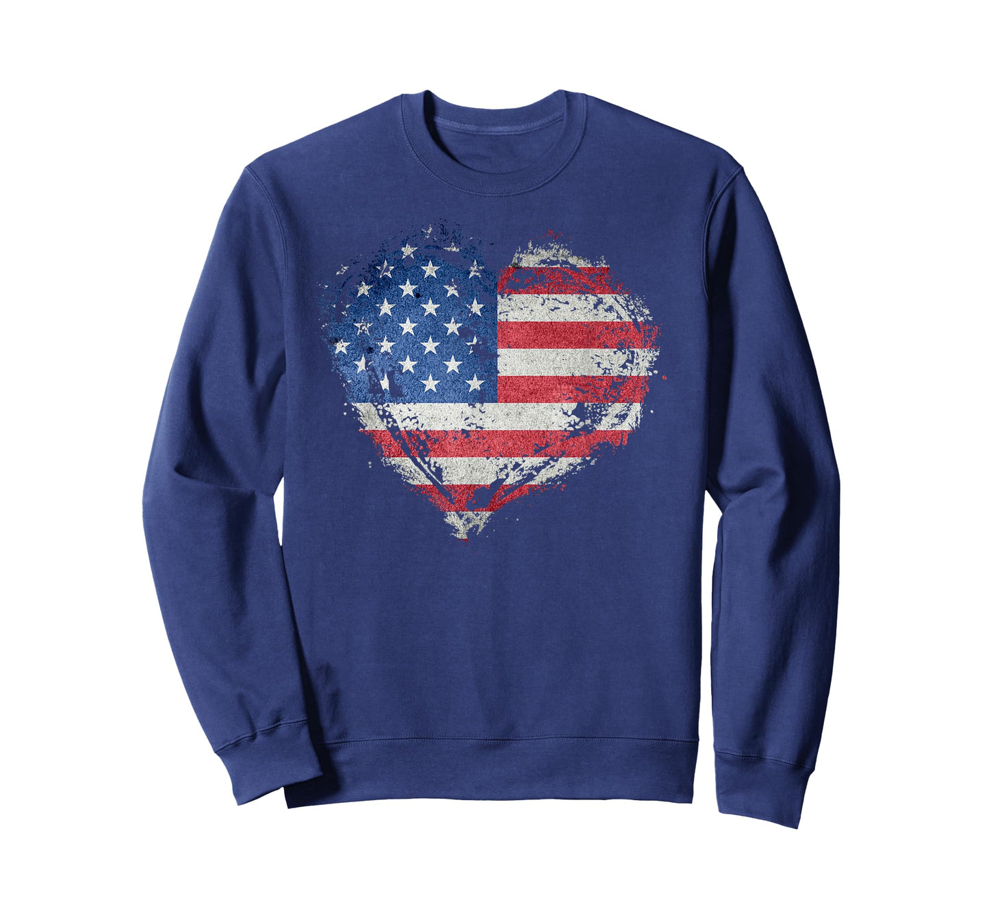 Vintage USA Heart Shape American Flag Stylish Design T-Shirt
