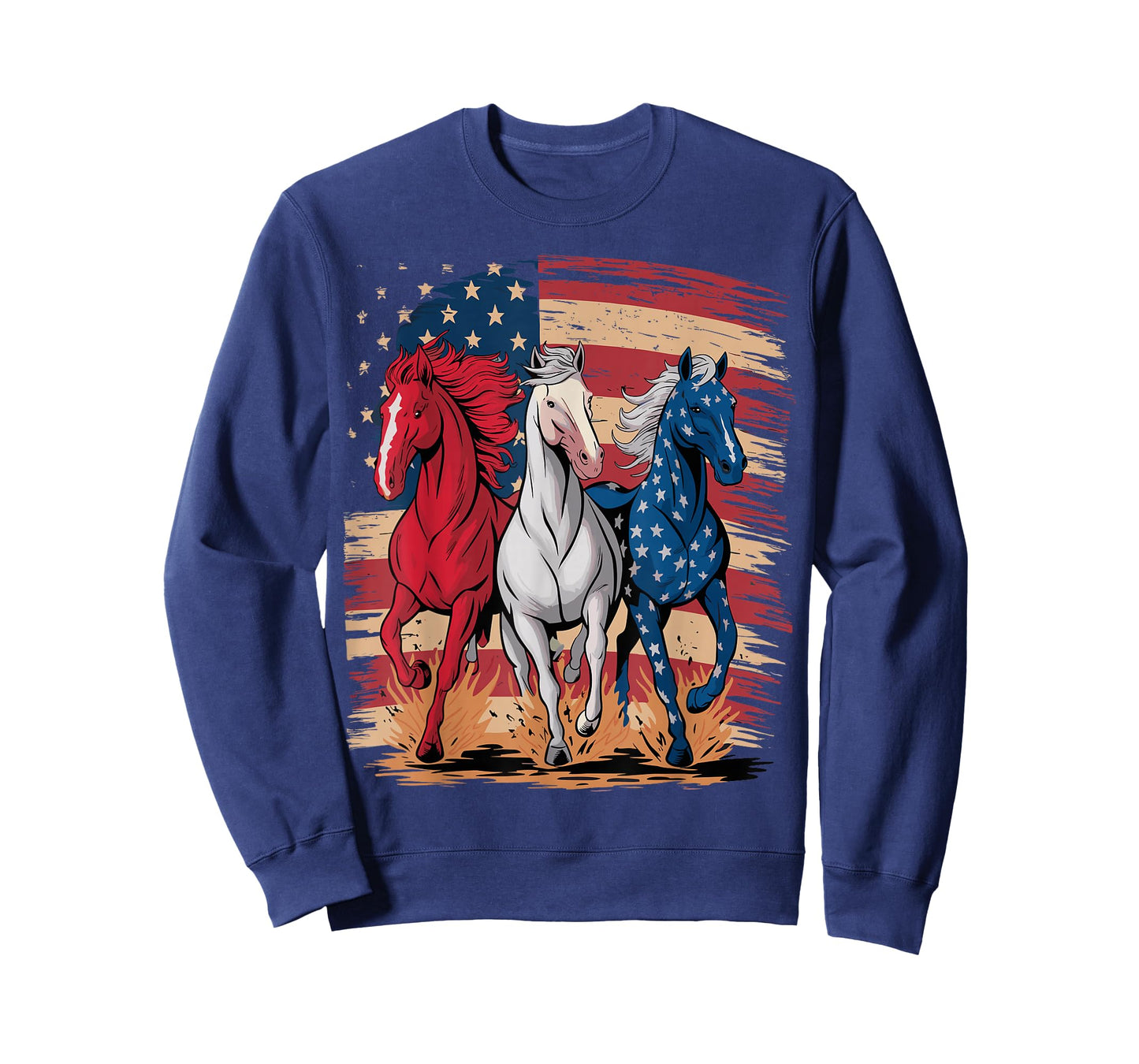 Horse Patriotic USA Flag 4th Of July Horses T-Shirt