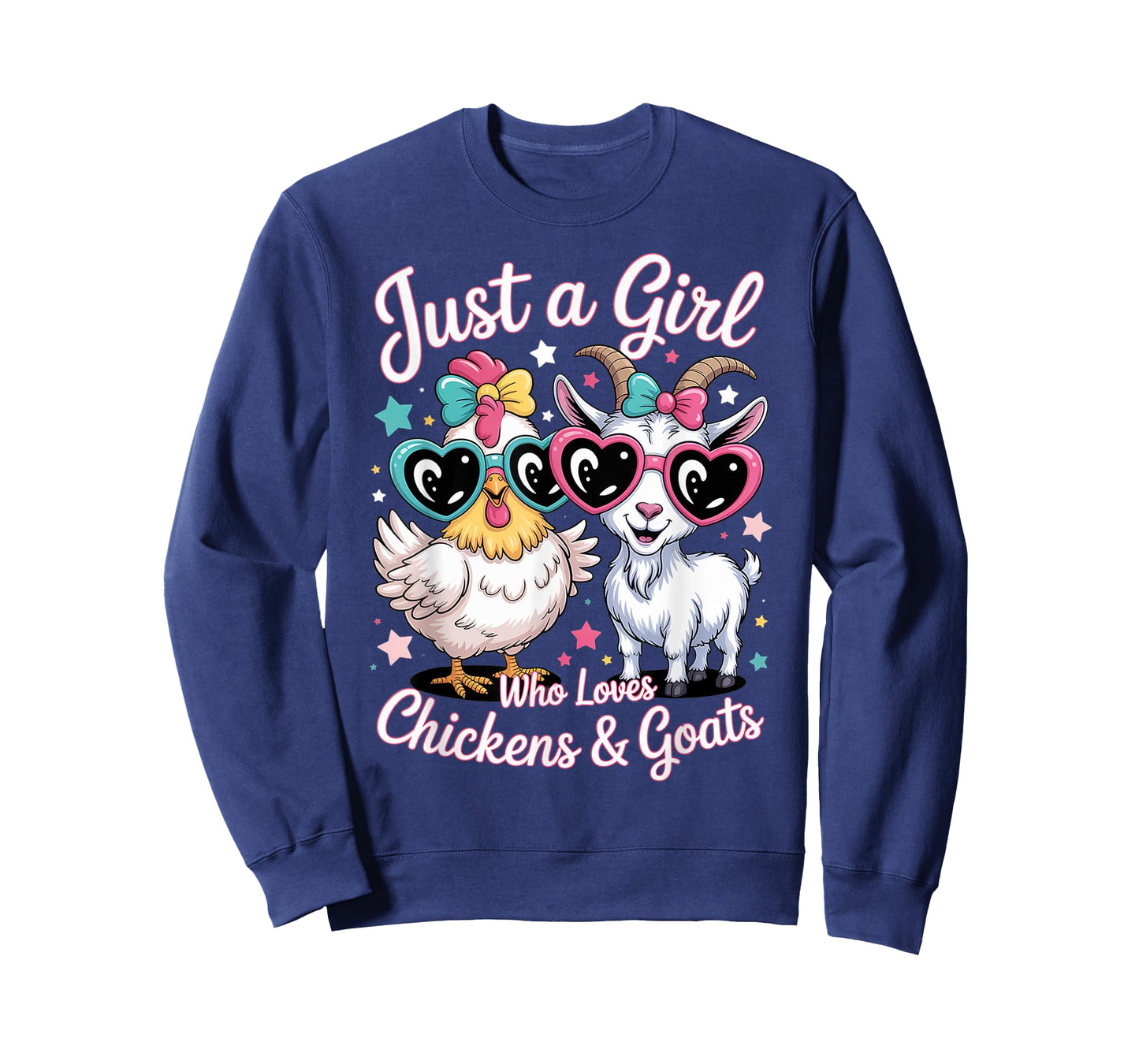 Cute Just A Girl Who Loves Chickens and Goats Farming Farmer T-Shirt