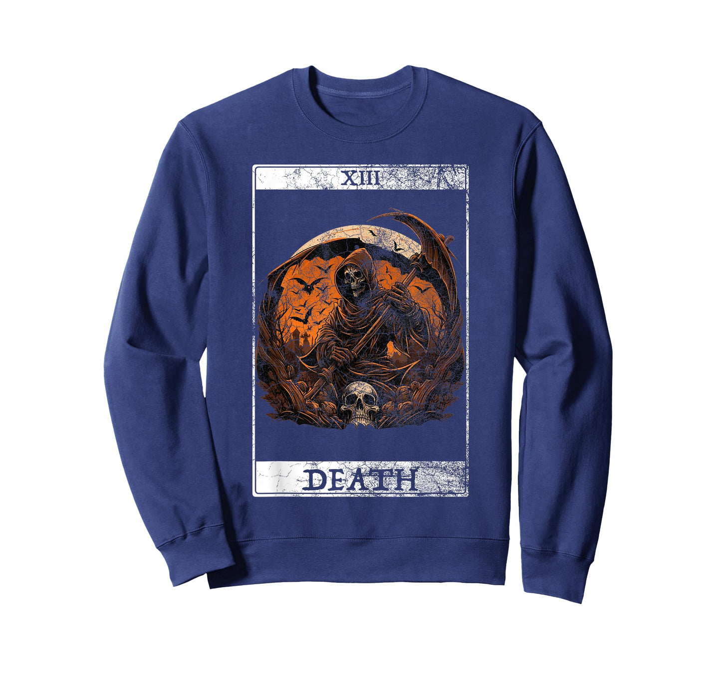 Vintage Death Tarot Card Grim Reaper Occult Satan Halloween T-Shirt