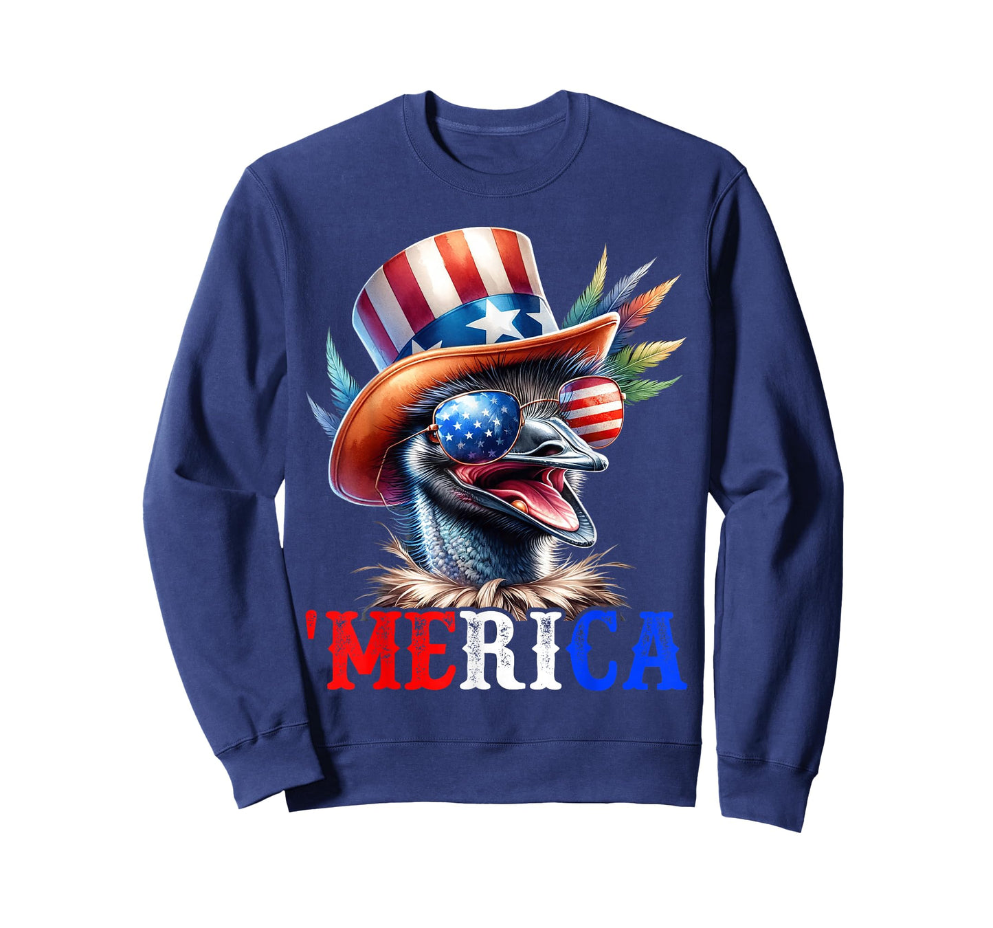 Merica Emu Patriotic 4th of July Funny Men Women T-Shirt
