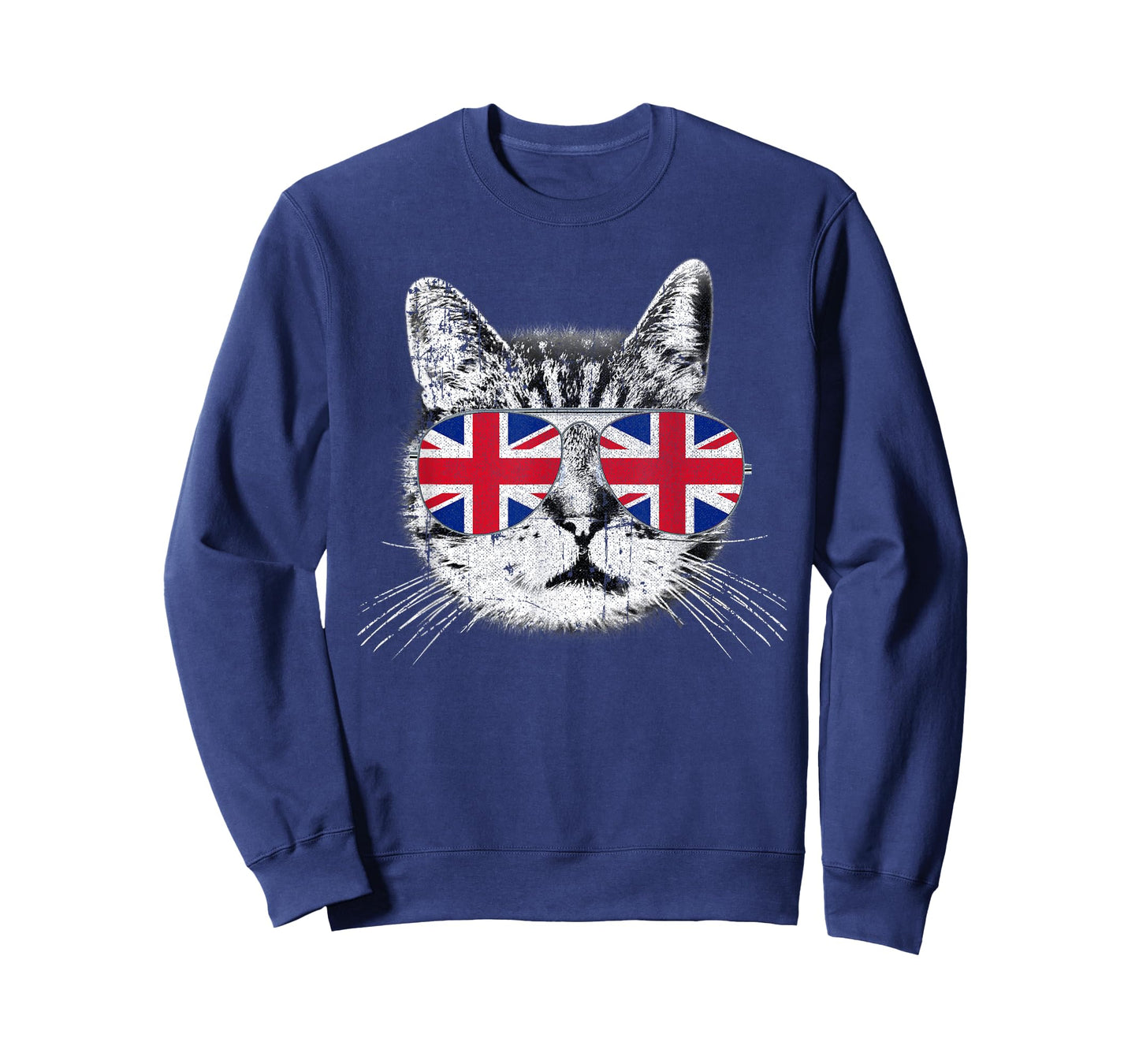 UK Union Jack British Flag England Cat Sunglasses Gift T-Shirt Small