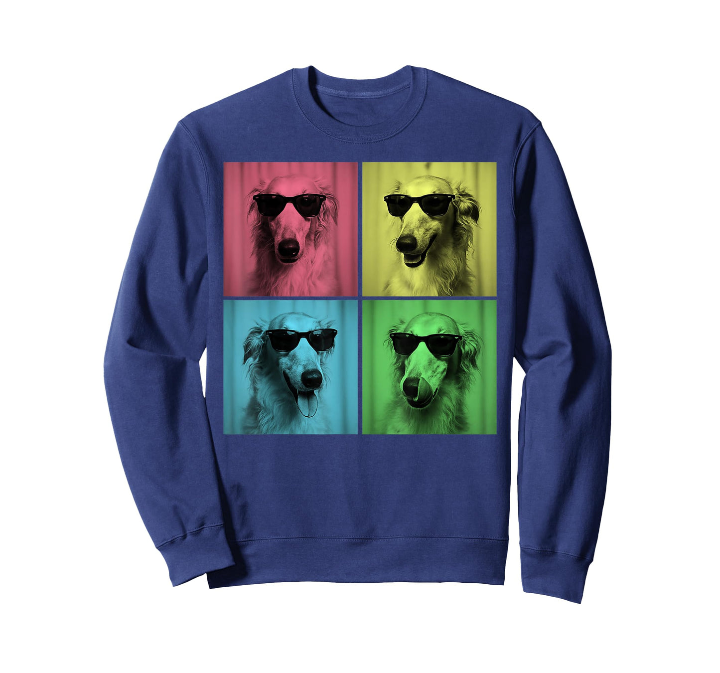 Borzoi Pop Art Funny Borzoi Dog Lover Photo Booth T-Shirt for Men Women Kids