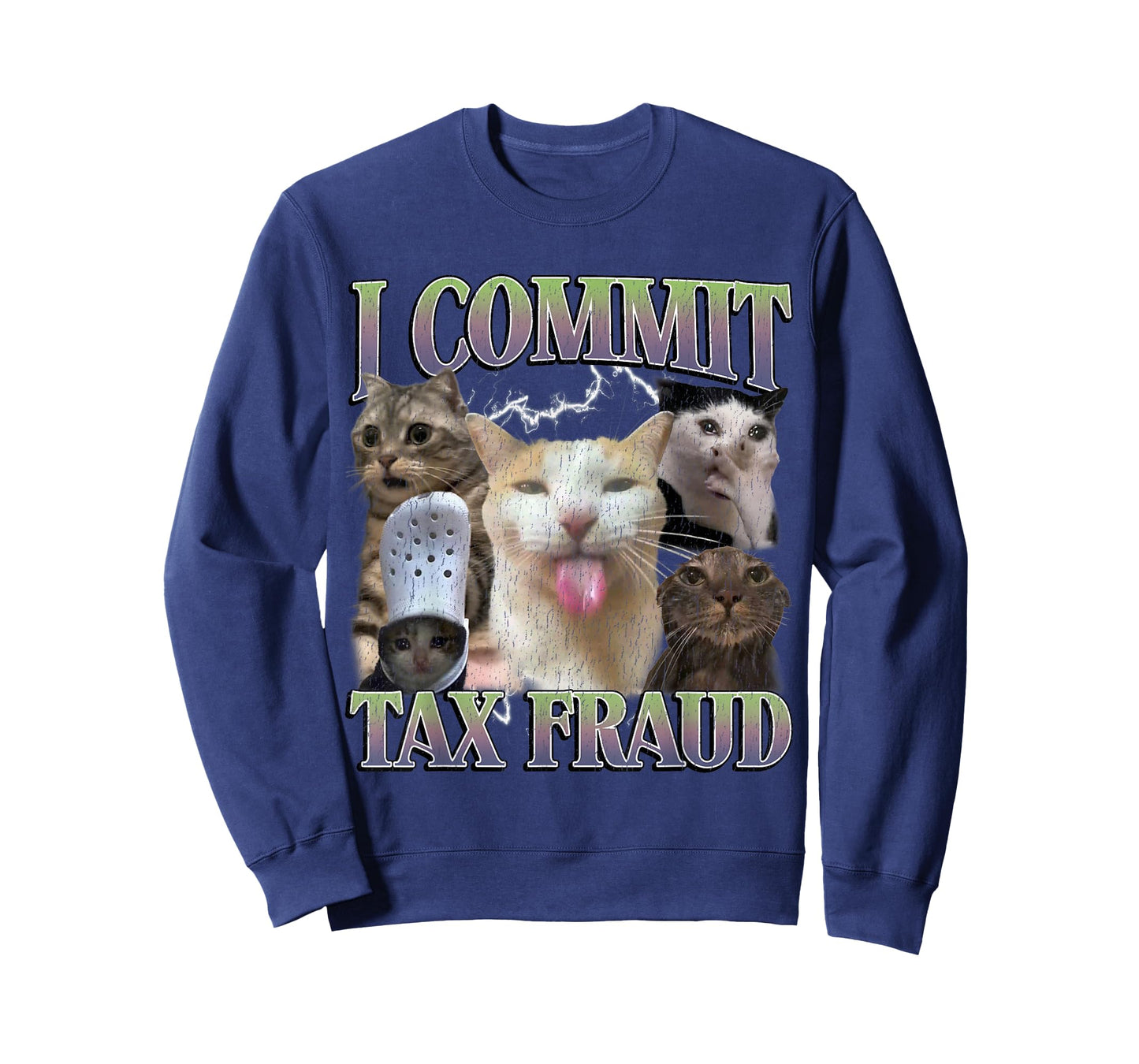 I Commit Tax Fraud Funny Cat Meme Bootleg Graphic Men Women T-Shirt