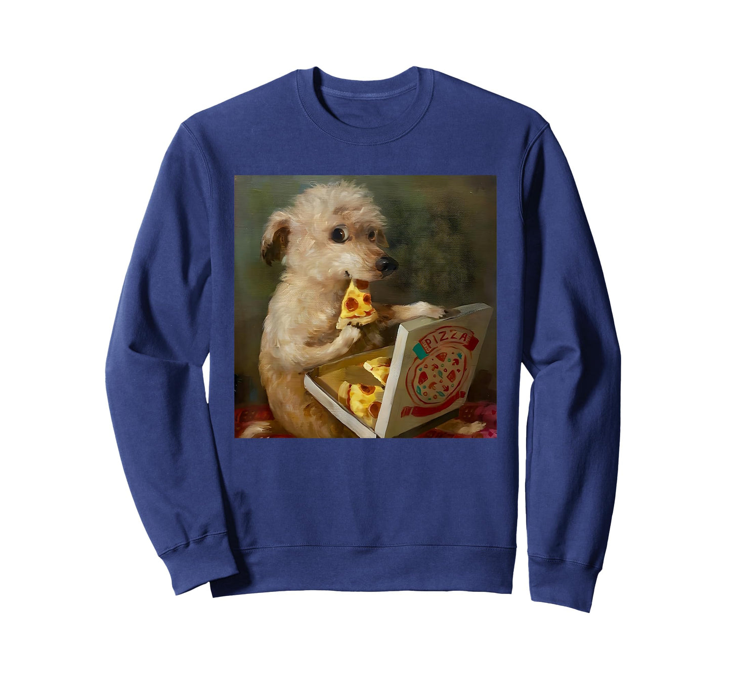 Cute Dog Eating Pizza Funny Pet Lover T-Shirt