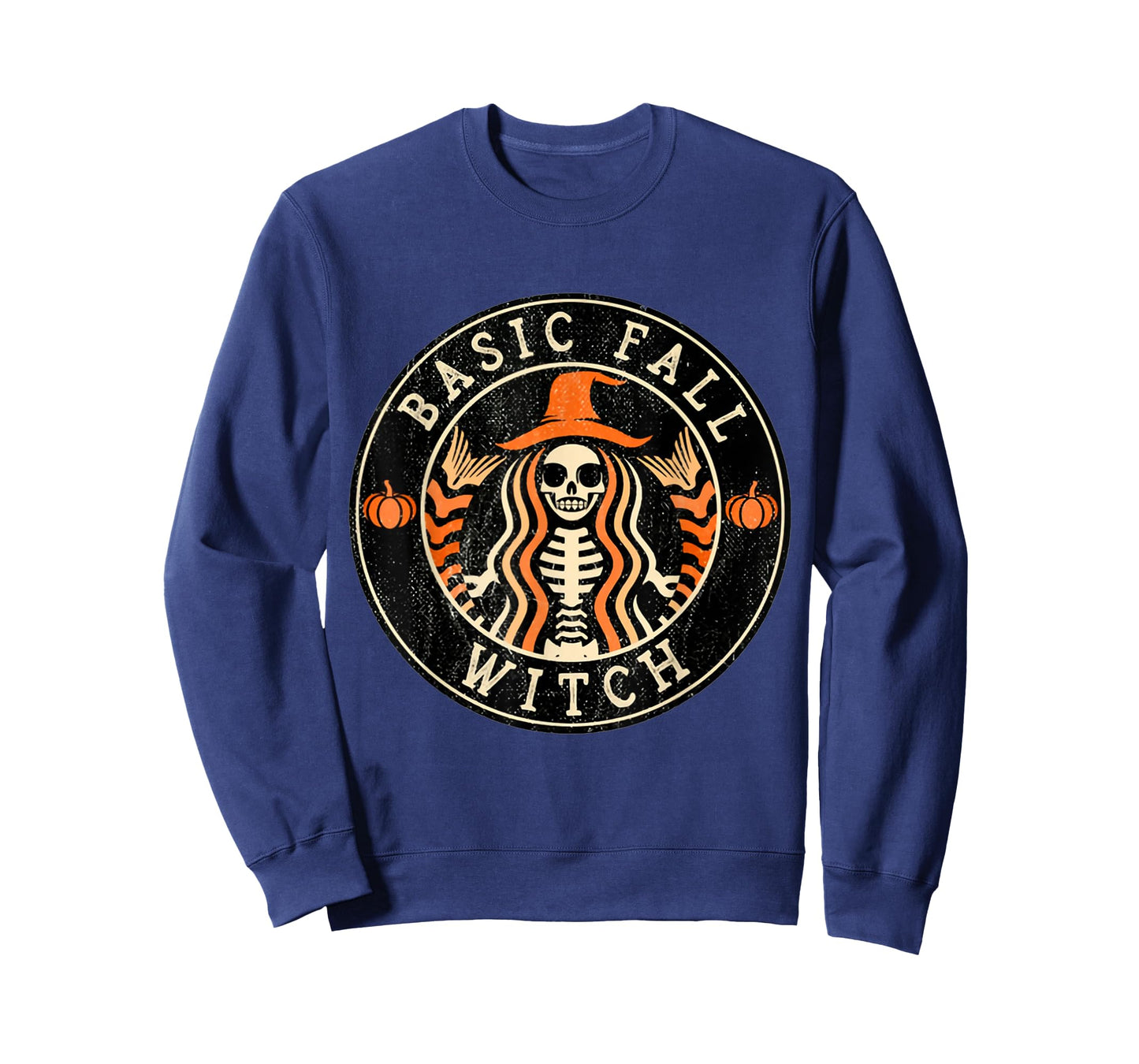 Basic Fall Witch Mermaid Witch Skeleton Halloween Shirt