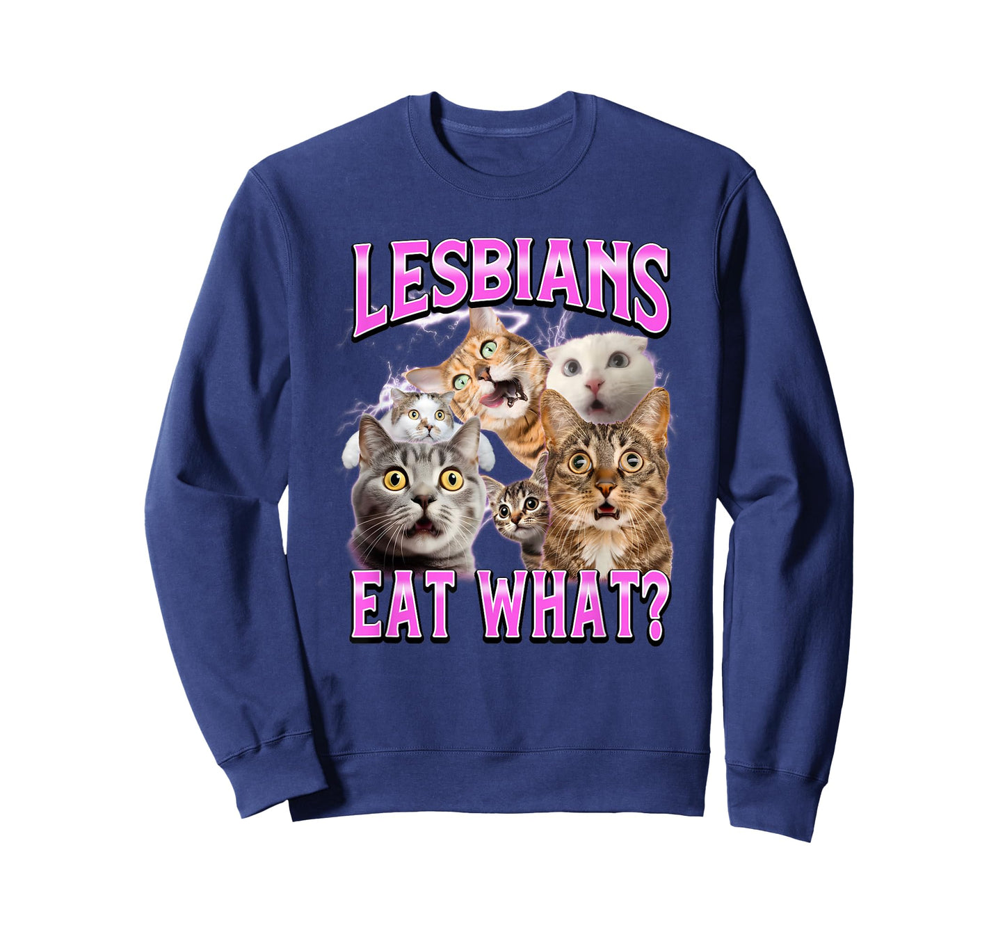Lesbians Eat What?! Funny Cat Gay Pride LGBTQ Pun Bootleg T-Shirt