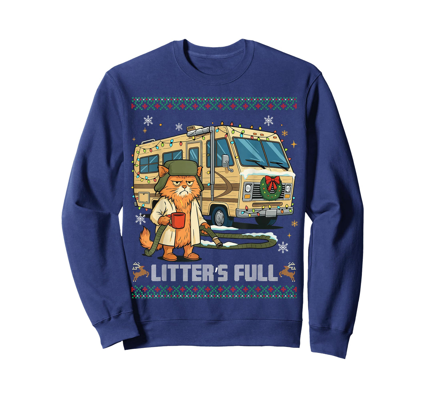 Litter's Full Funny Silly Cat Holding Coffee Meme T-Shirt