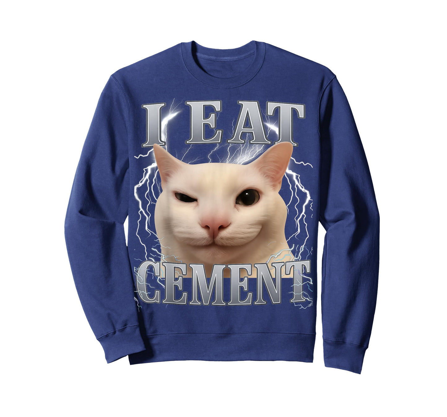 I Eat Cement Silly Cat Meme Funny Men Women Kids Graphic T-Shirt