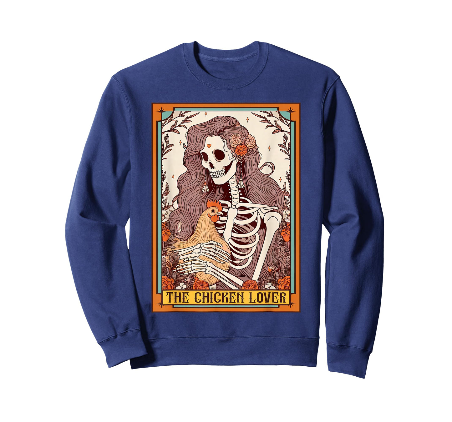 Chicken Mom Farm Life Skeleton The Chicken Lover Tarot Card T-Shirt