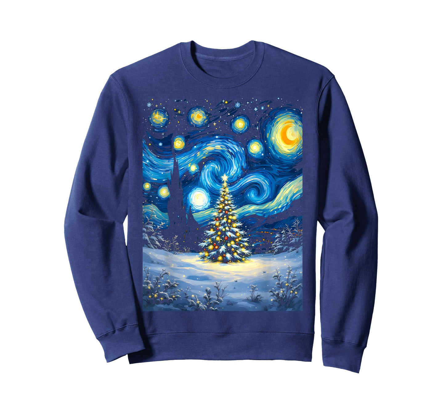 Christmas Tree Starry Night Van Gogh Winter Wonderland T-Shirt