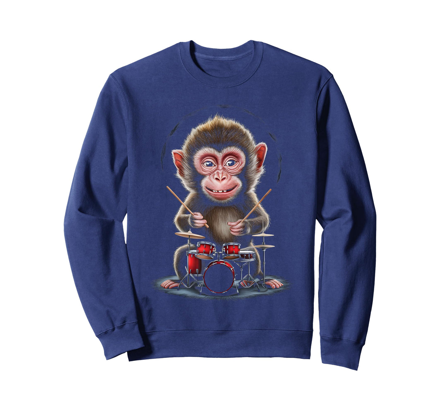 Monkey Playing Drums Realistic T-Shirt