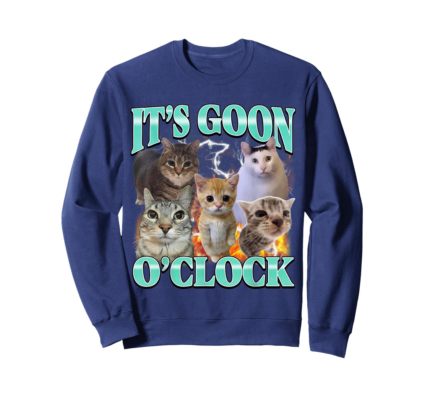 Gooning O'clock Funny Offensive Cat Meme Bootleg Men Women T-Shirt