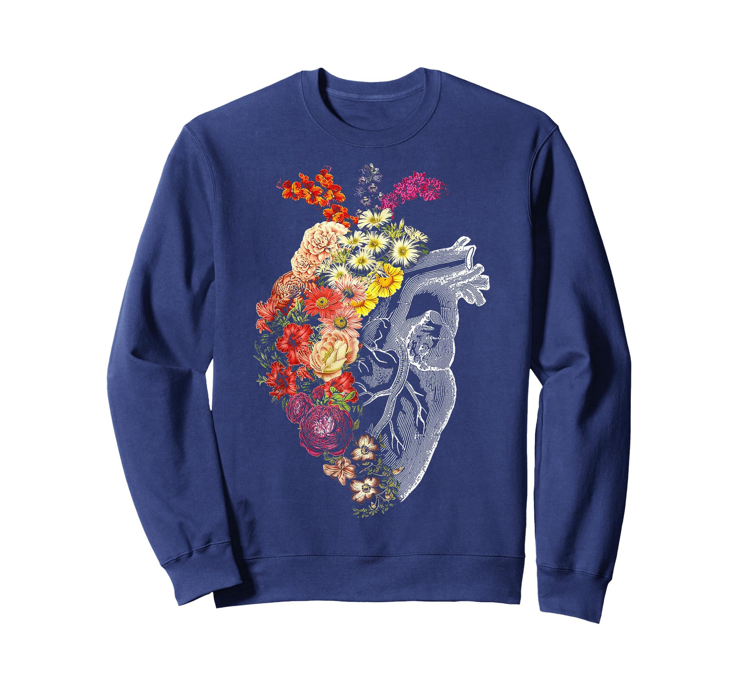 Anatomical Heart And Flowers Funny Nurse Gift For Graduation T-Shirt