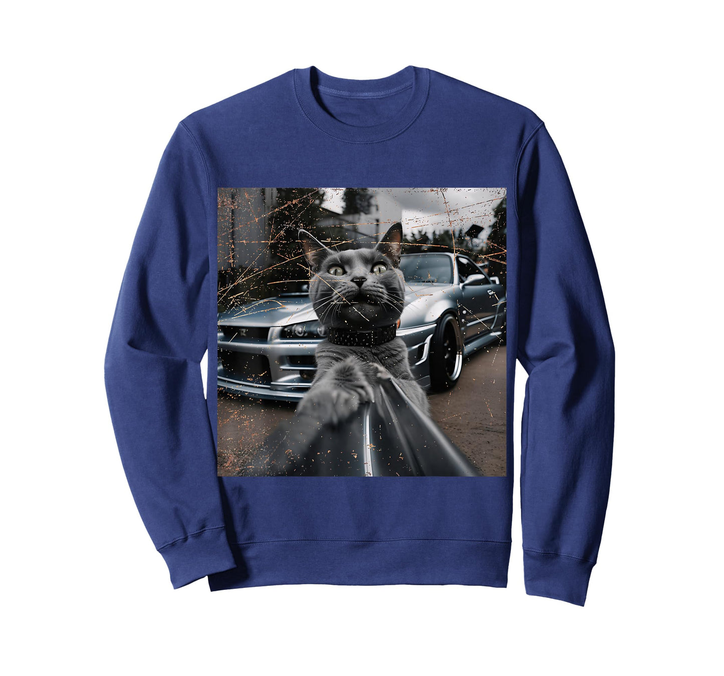 Distress Cat Selfie JDM Drift Car For Kawaii Cats Lovers T-Shirt