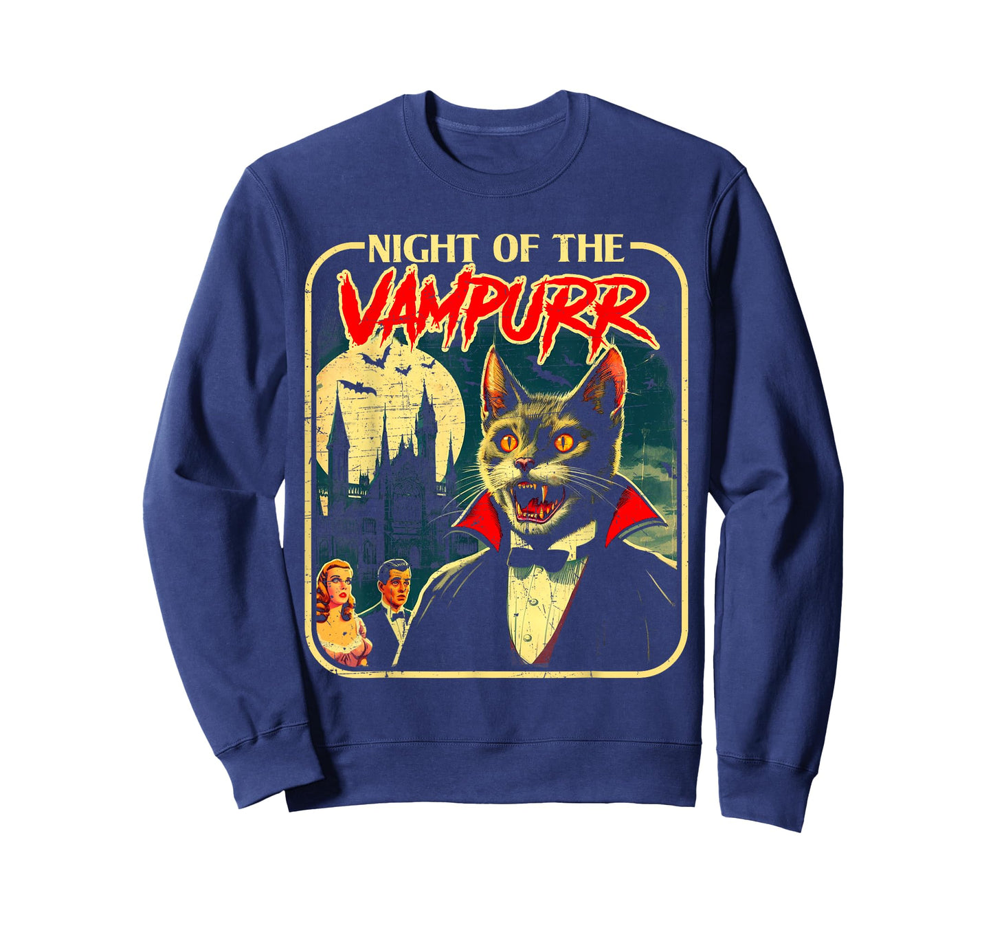 Night of The Vampurr Funny Cat Halloween T-Shirt