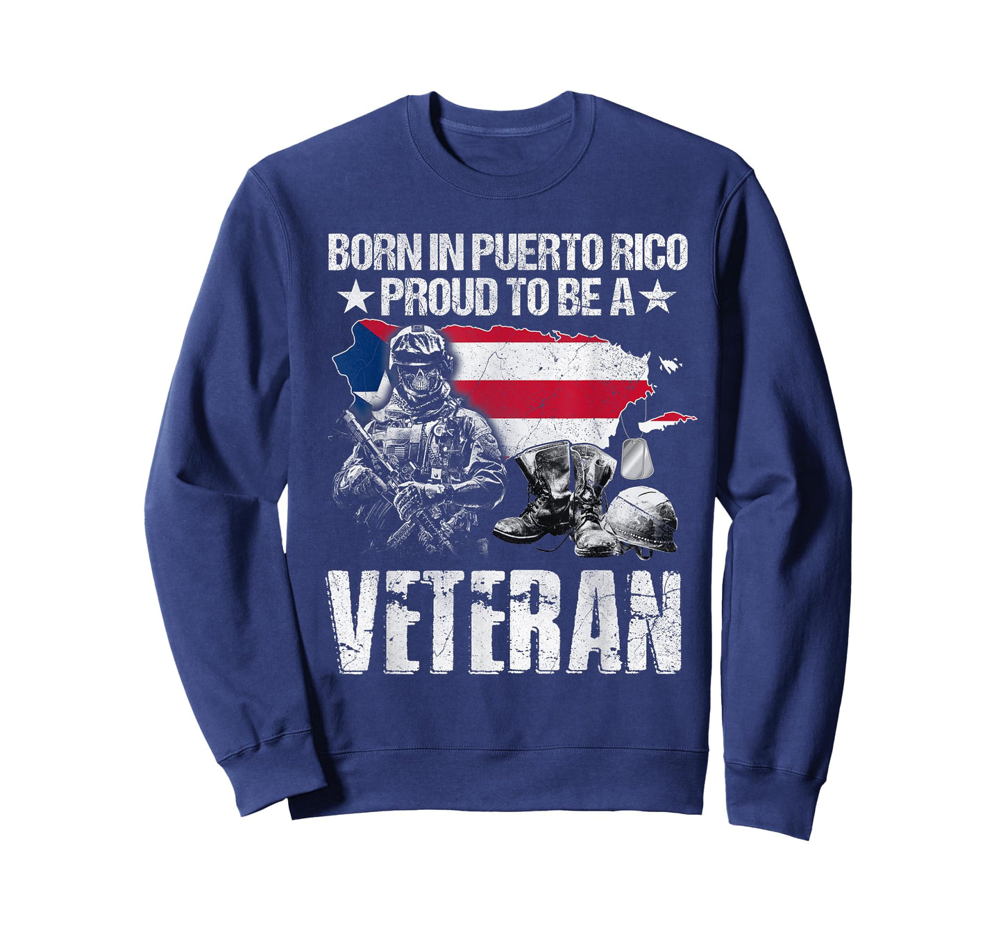 Born In Puerto Rico Proud To Be A Veteran Tshirt T-Shirt