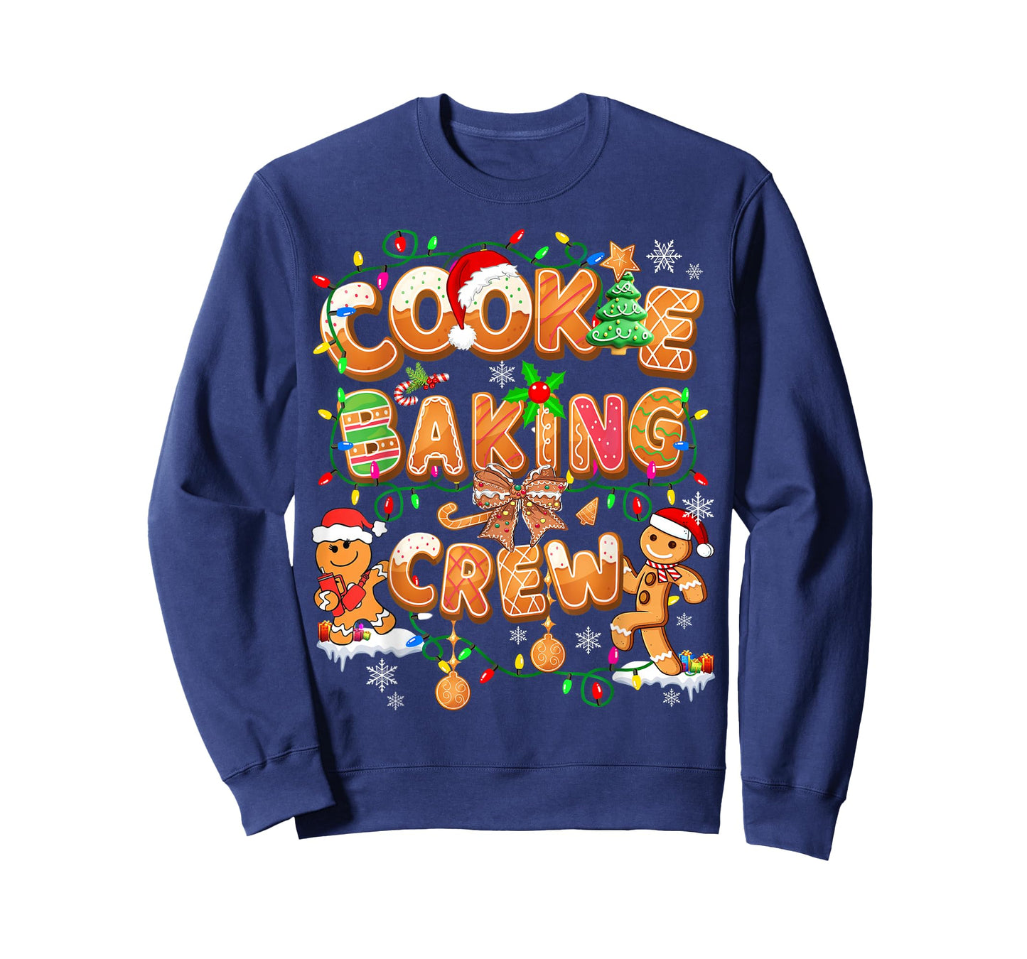 Cookie Baking Crew Gingerbread Cooking Lover Xmas Lights T-Shirt