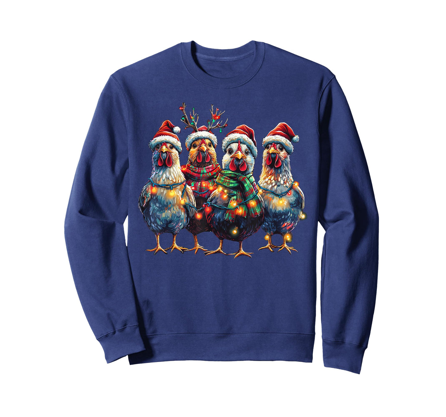 Chicken Christmas Lights Xmas T-Shirt