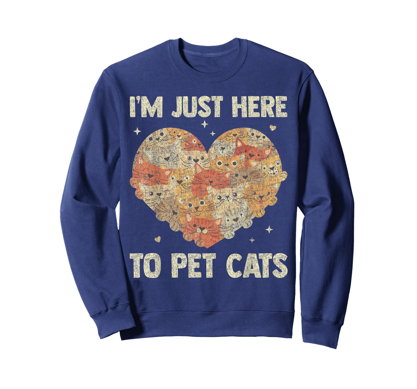 I'm Just Here To Pet Cats Funny Cat Heart T-Shirt for Men Women