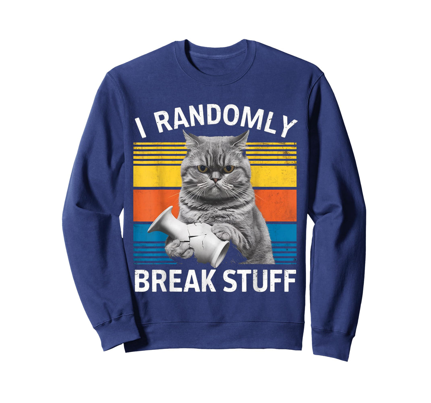 I Randomly Break Stuff Retro Vintage Funny Cat T-Shirt