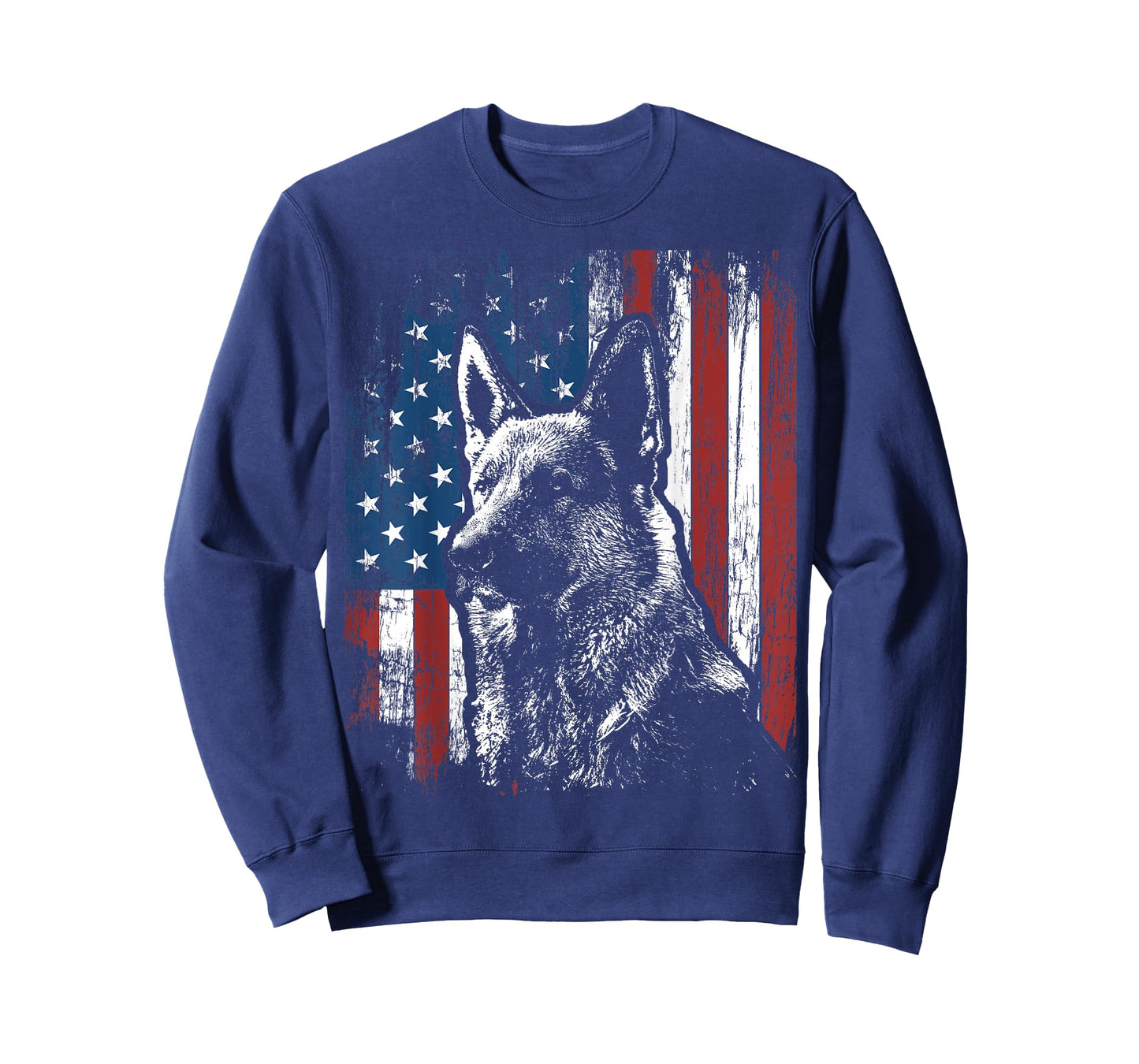 Patriotic German Shepherd American Flag Dog Gift Men Women T-Shirt