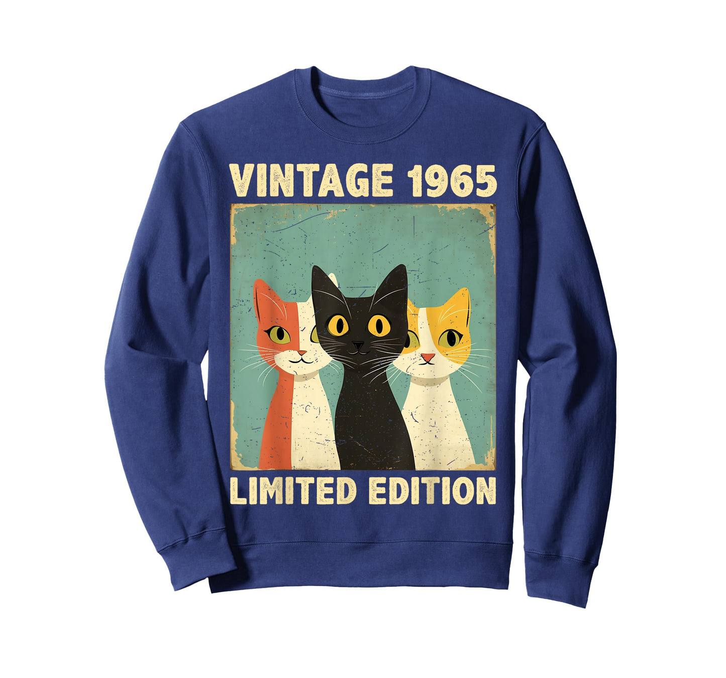 Funny 60 Years Old Gift Vintage 1965 Cat Lover 60th Birthday Men Women Kids T-Shirt