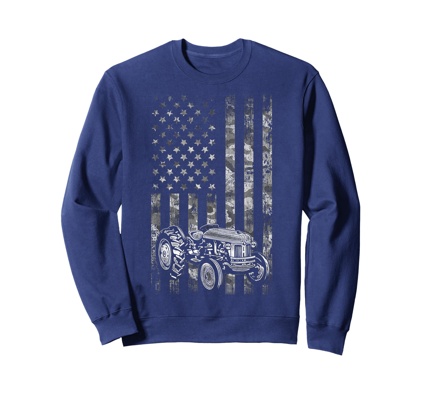 Tractor American Flag Patriotic Camo Vintage Farming T-Shirt
