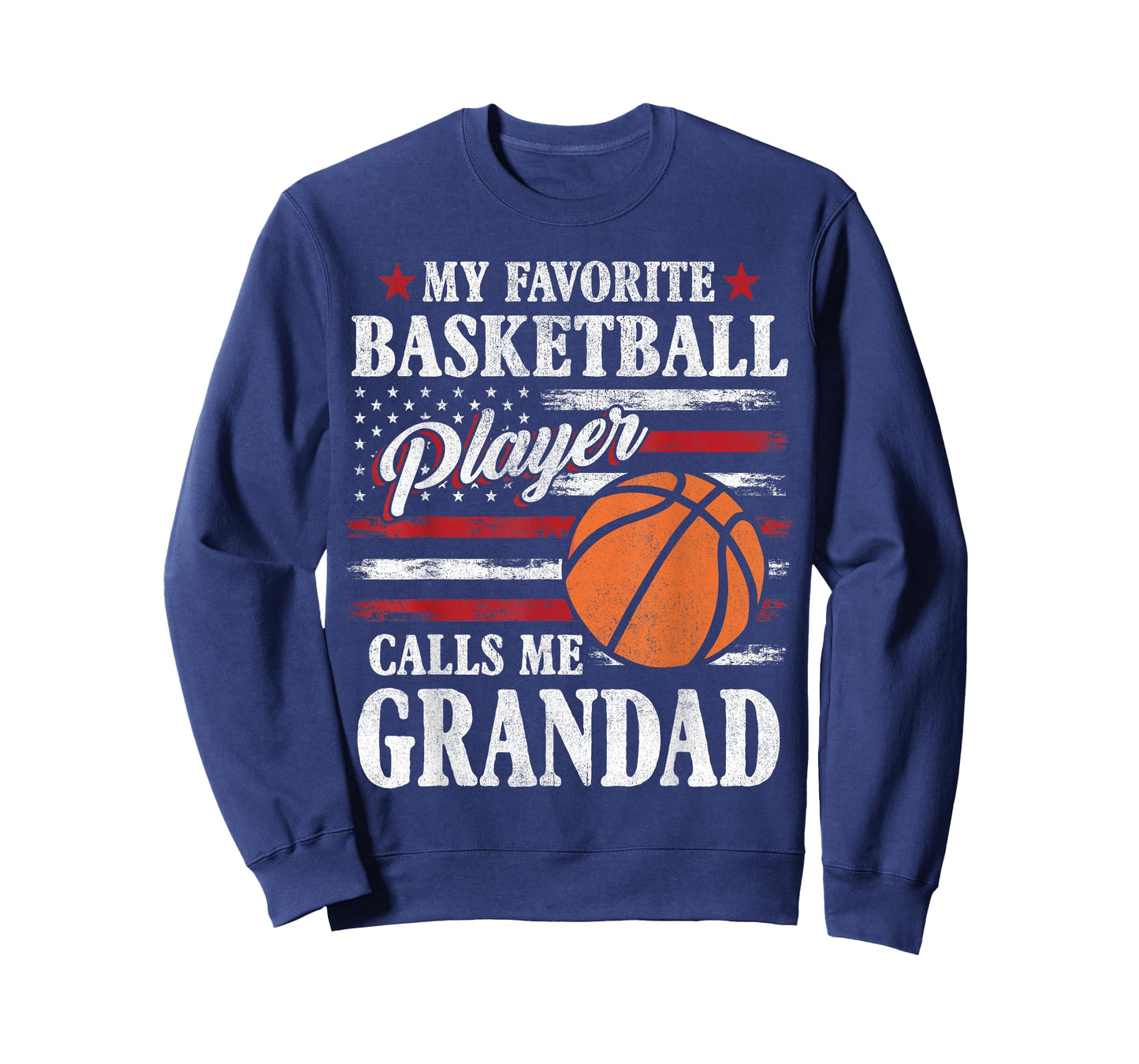 My Favorite Basketball Player Calls Me Grandad USA Flag T-Shirt